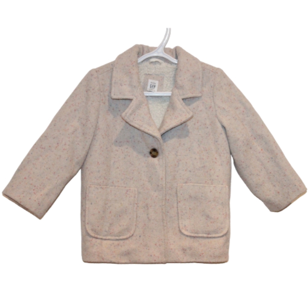 2/$30 🏷 Gap Sherpa Lined Dotted Pattern Peacoat Size 3T